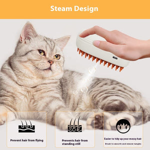 Transform Your Pet Grooming Routine with the USB Rechargeable Pet Steam Brush Spray Massage Comb