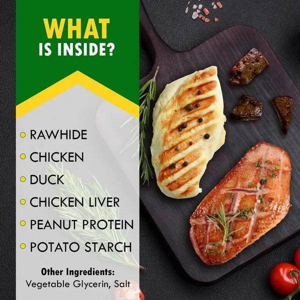 Grain-Free Rawhide Chews Duck Chicken Snacks