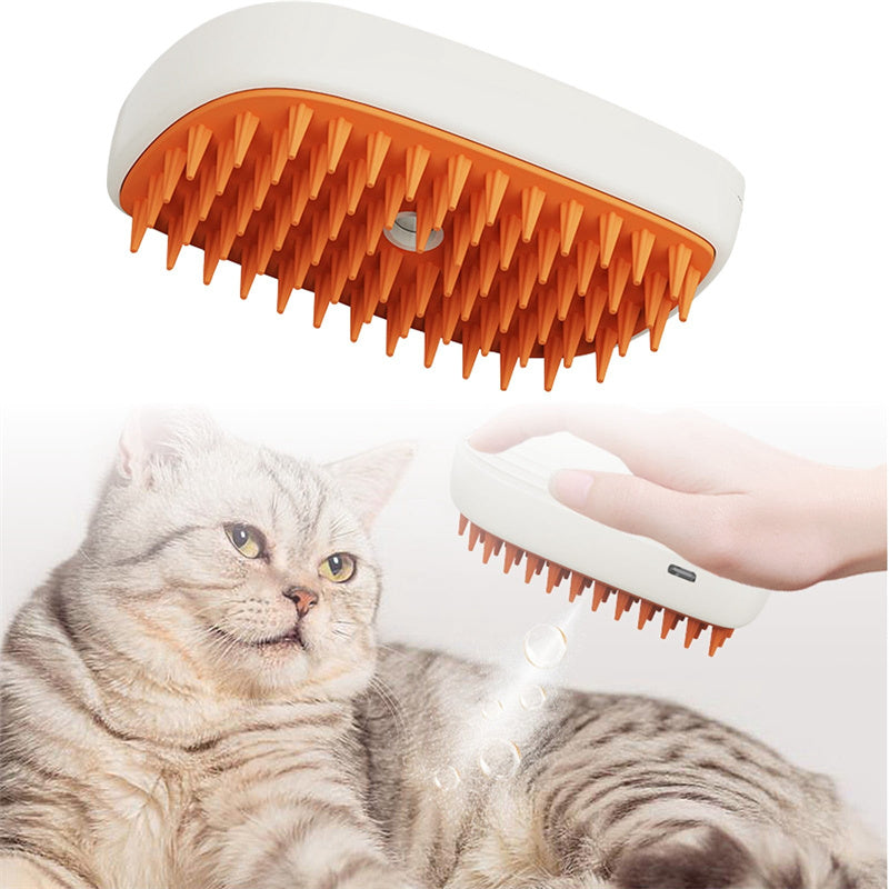 USB Rechargeable Pet Steam Brush Spray Massage Comb Grooming Tool