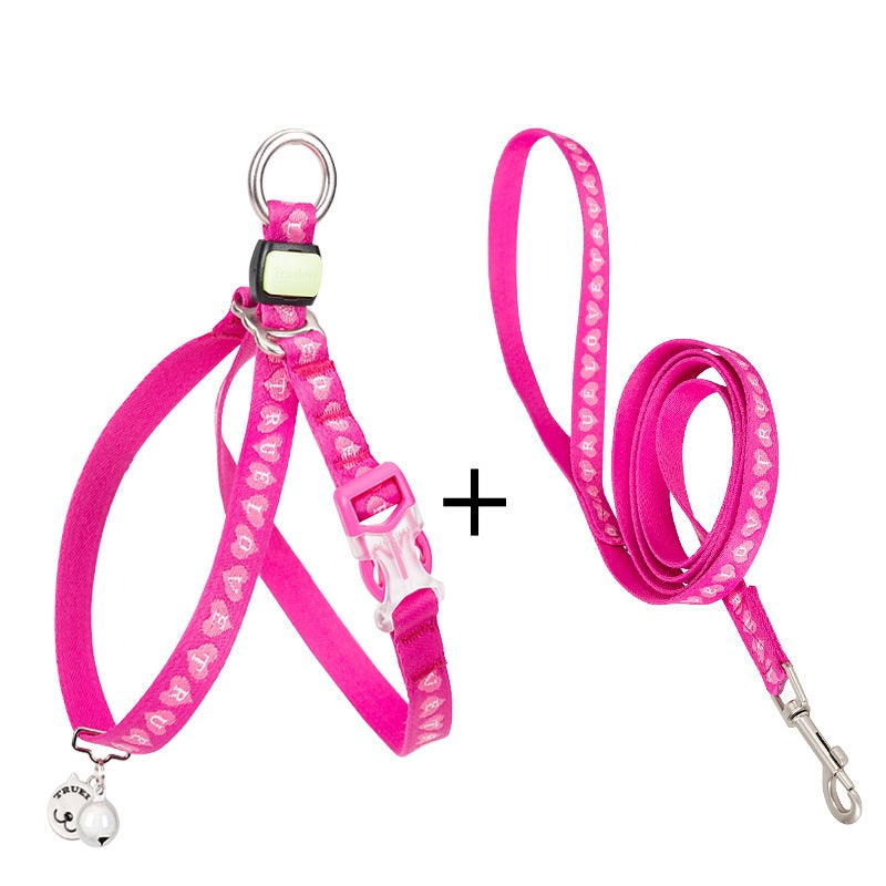 Pet Bell Chest Strap Haulage Rope Vest Leash Set