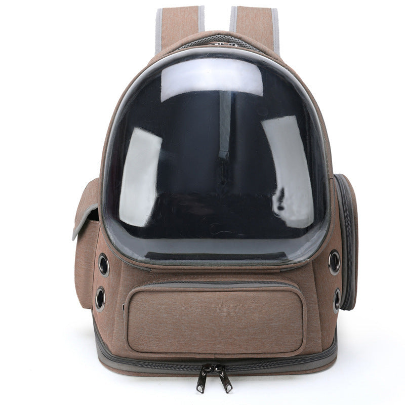 Portable Pet Transparent Space Capsule Backpack Carrier Diaper Bag