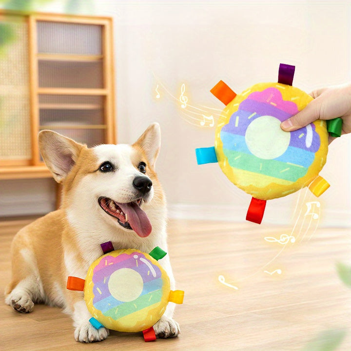 Pet Bite Resistant Plush Flying Disc Outdoor Training Toy