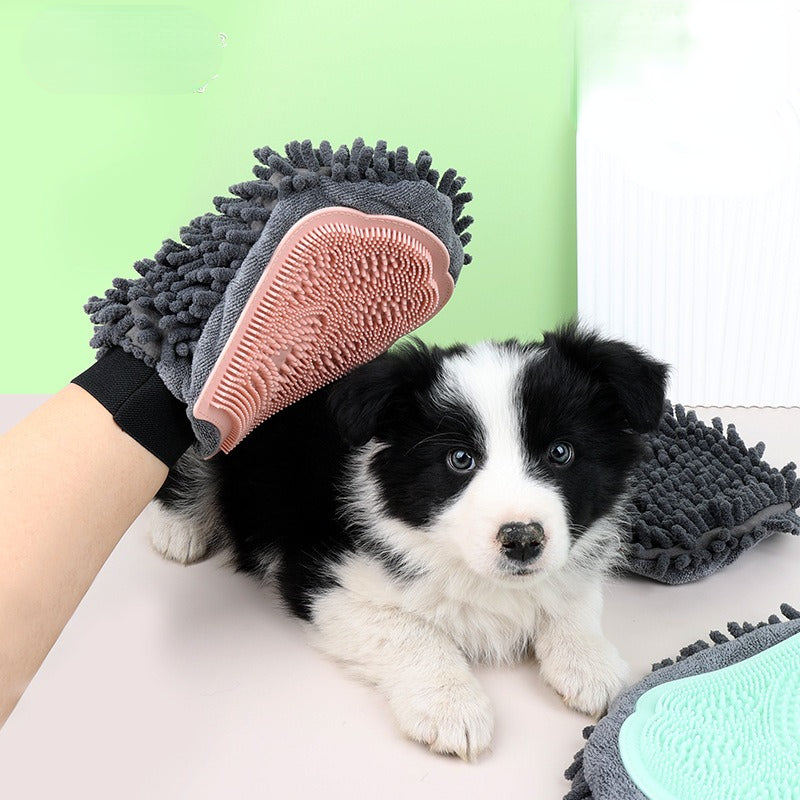 2 In 1 Pet Grooming Glove Bathing Brush Massage Tool