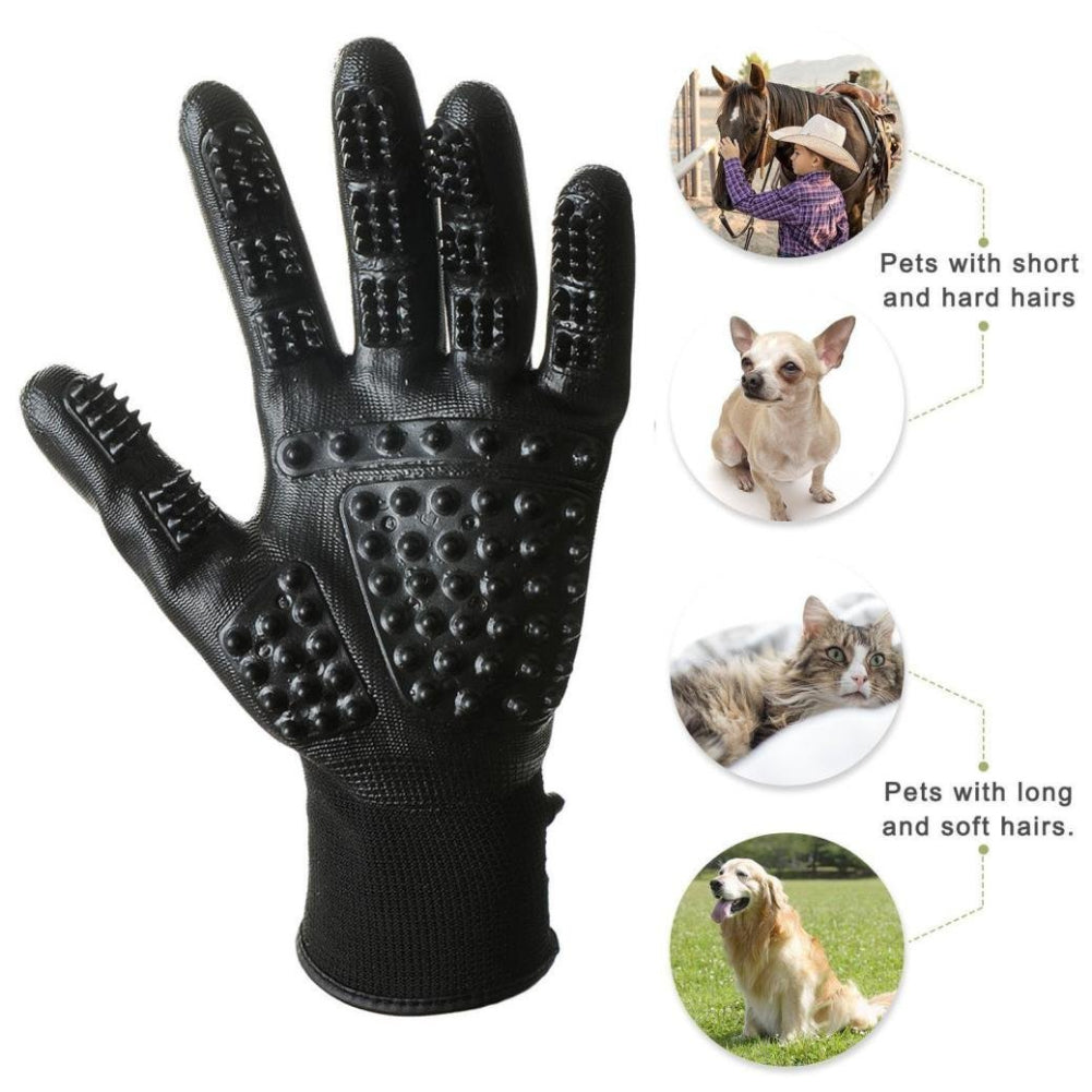 Pet Grooming Glove Rubber Shedding Hair Removal Massage Tool
