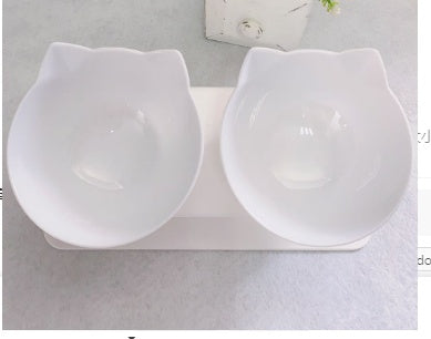 Non-Slip Double Pet Bowl Raised Stand Transparent Feeder