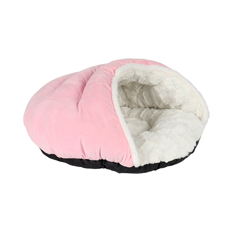 Pet Semi Closed Slipper Style Cozy Nest Bed