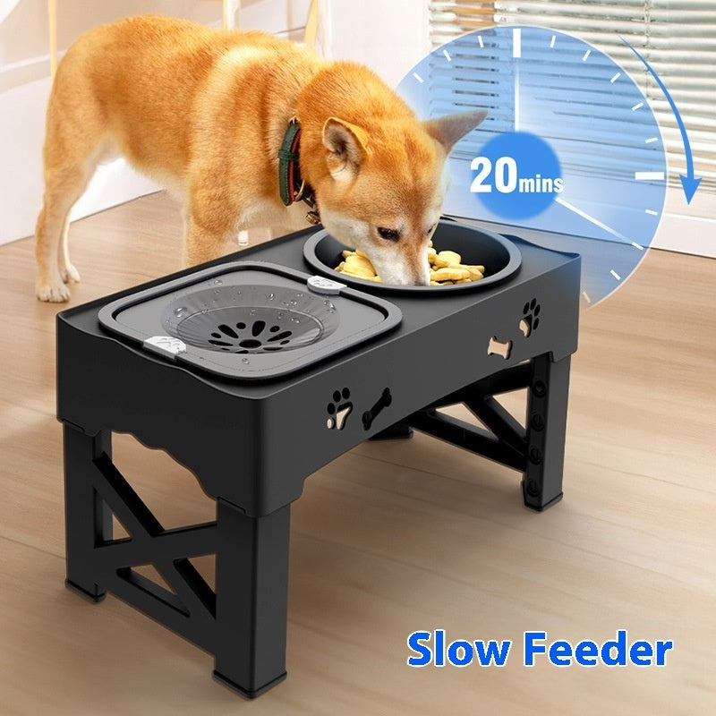 Stainless Steel Double Pet Feeding Bowl Elevated Stand