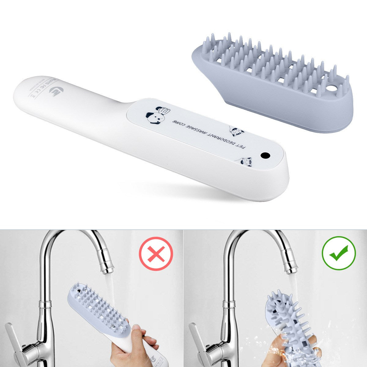 Pet Silicone Massage Grooming Comb Fur Removal Cleaning Brush