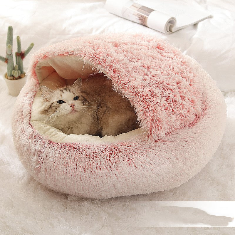Soft Warm Velvet Pet Cave Nest Bed