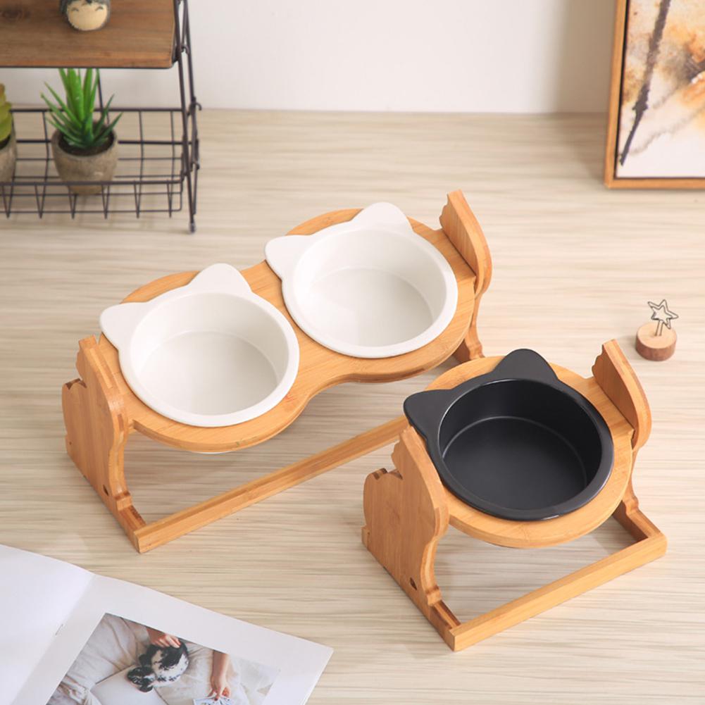 Pet Food Bowl Adjustable Height Anti-Tumble Feeding Stand