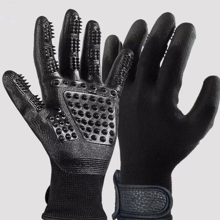 Pet Grooming Glove Rubber Shedding Hair Removal Massage Tool
