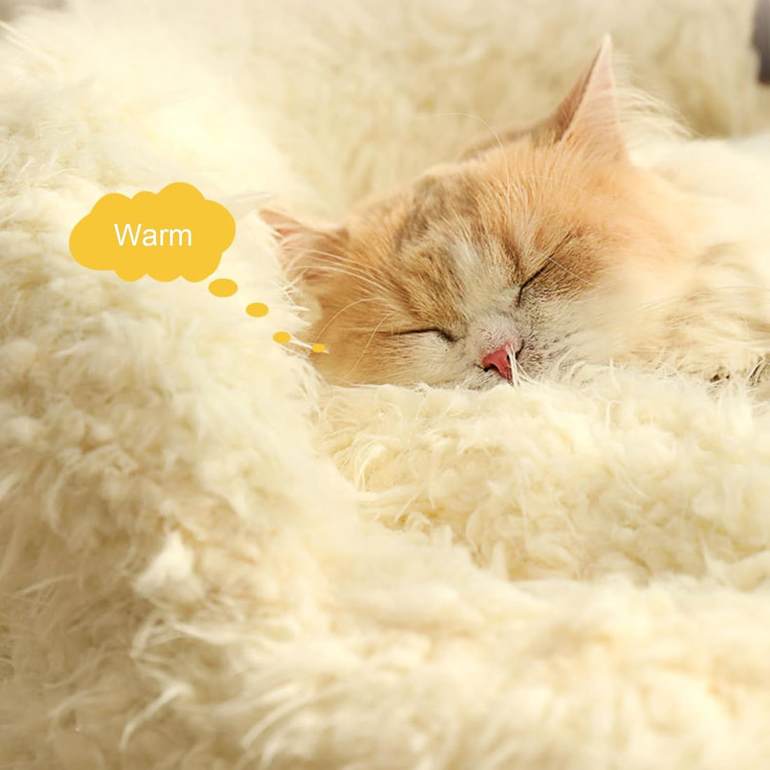 Pet Cut Alpaca Calming Bed With Detachable Plush Pads Warm Nest Bed