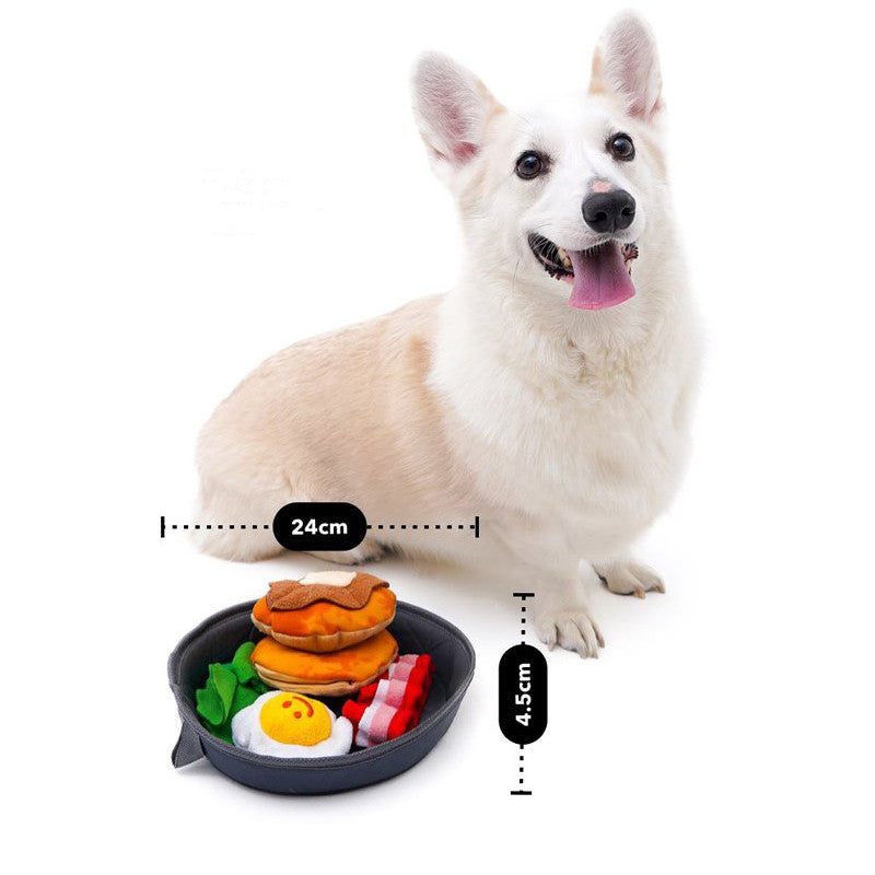 Sniffing Breakfast Pot Pet Toy With Interactive Vocal Sound