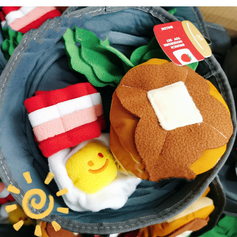 Sniffing Breakfast Pot Pet Toy With Interactive Vocal Sound