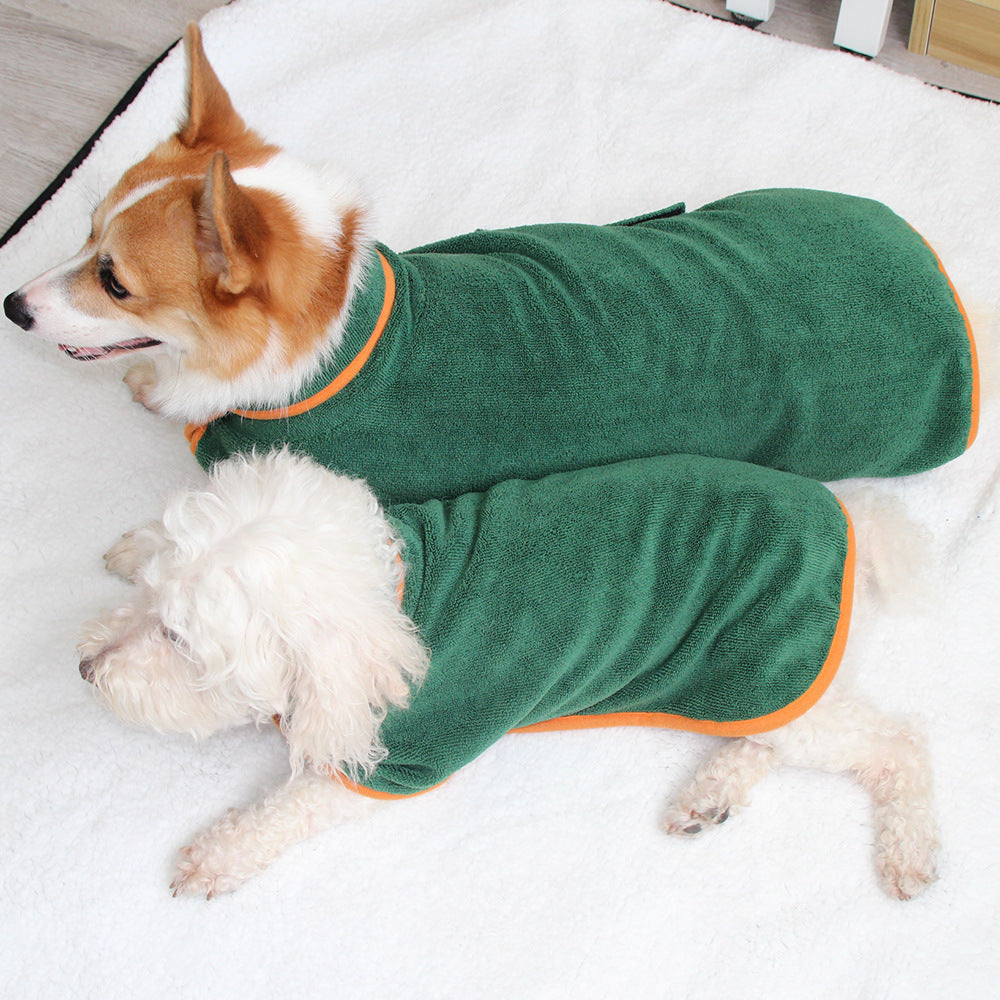 Pet Bathrobe Neck Wrap Tucked Waist Shirt
