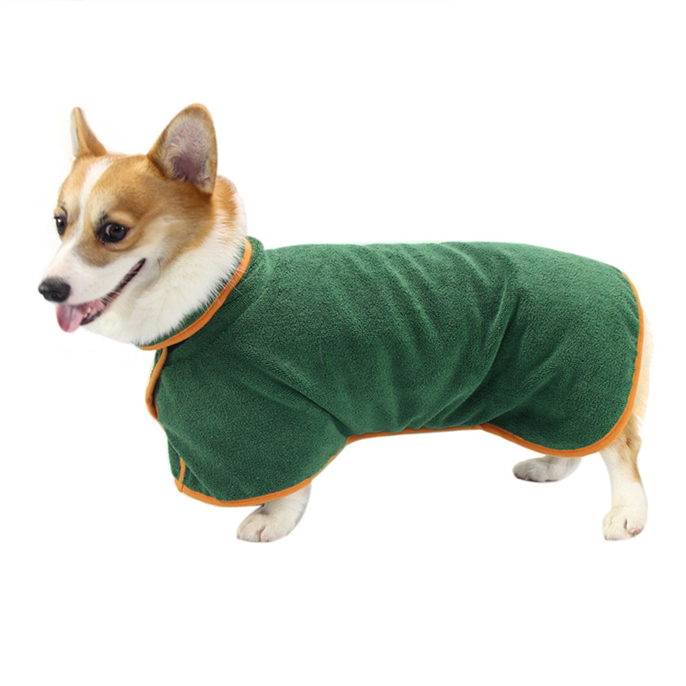 Pet Bathrobe Neck Wrap Tucked Waist Shirt