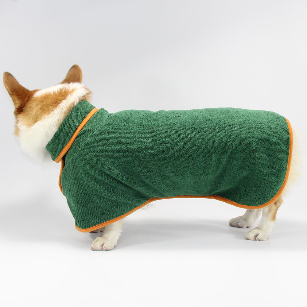 Pet Bathrobe Neck Wrap Tucked Waist Shirt