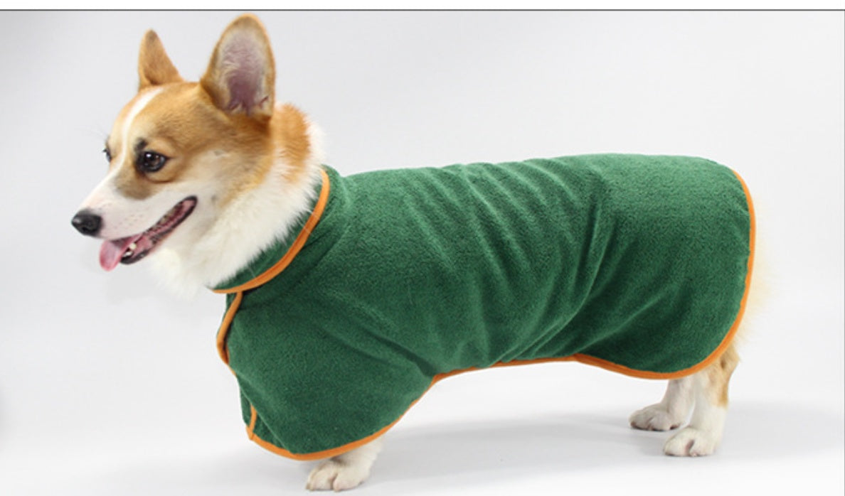 Pet Bathrobe Neck Wrap Tucked Waist Shirt
