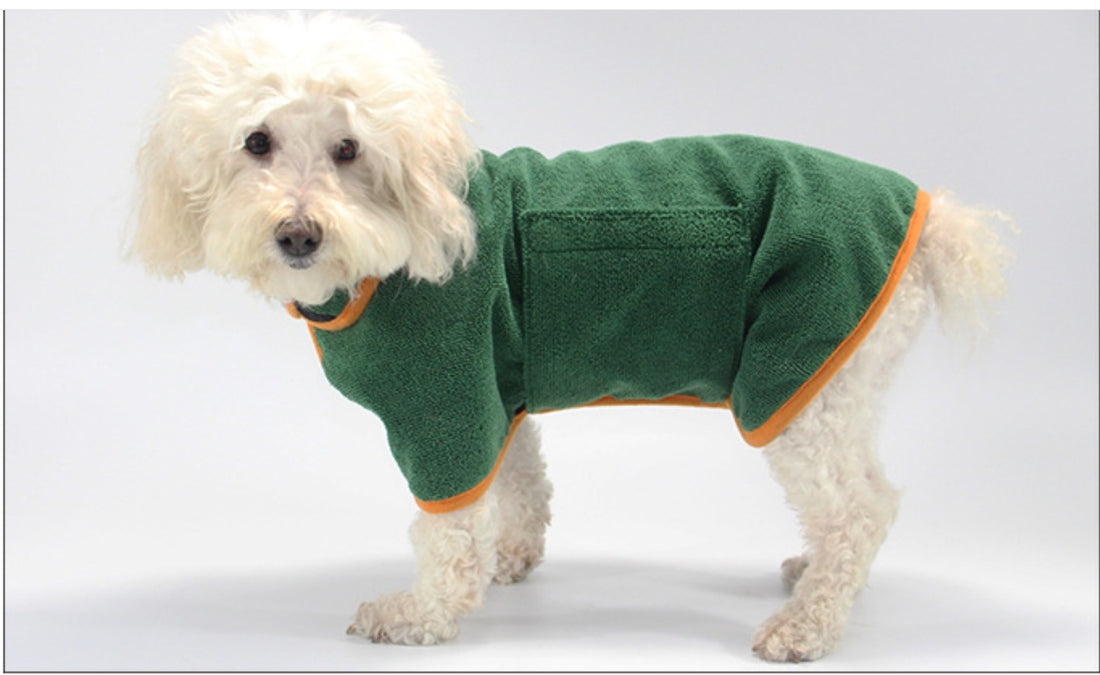 Pet Bathrobe Neck Wrap Tucked Waist Shirt