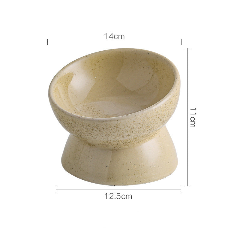 Pet Ceramic Neck Guard Feeding Bowl Dish Set