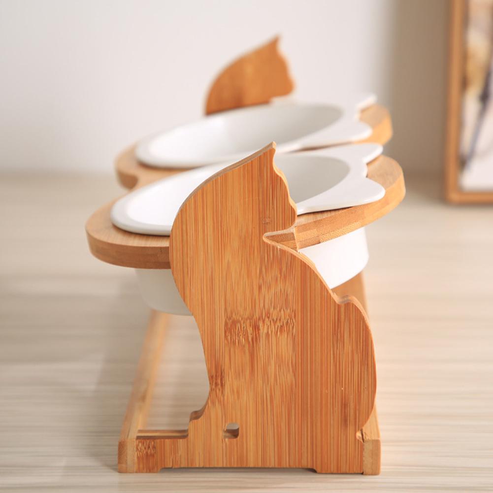 Pet Food Bowl Adjustable Height Anti-Tumble Feeding Stand
