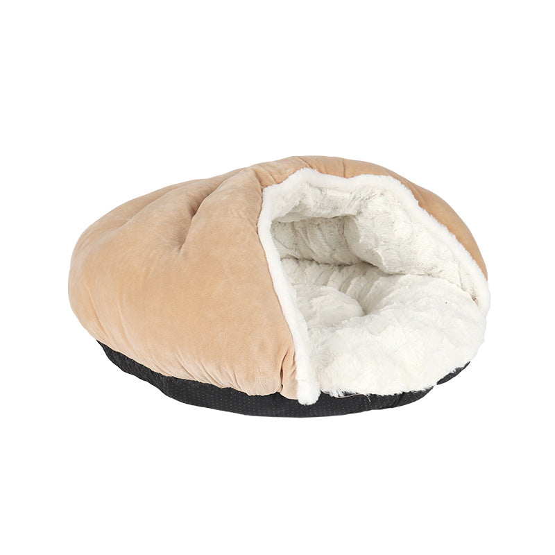 Pet Semi Closed Slipper Style Cozy Nest Bed