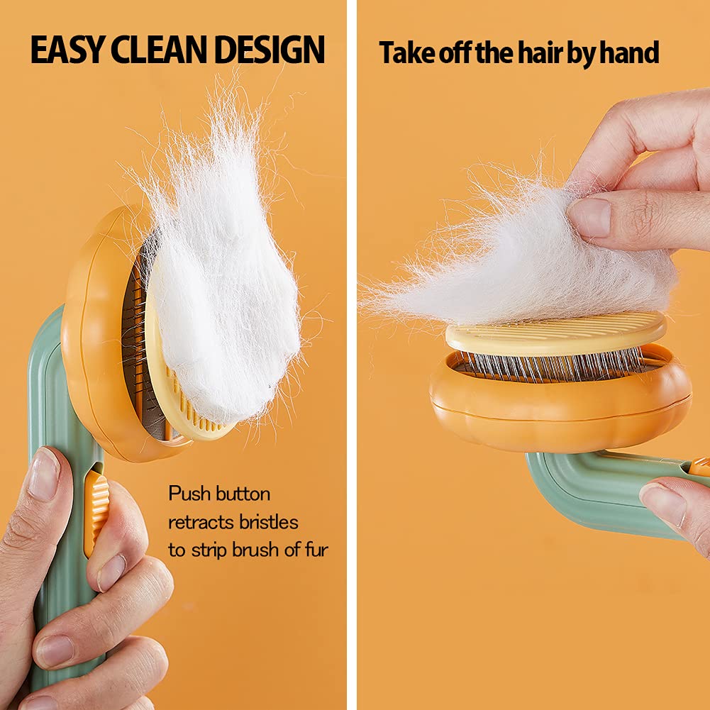 Pet Self Cleaning Slicker Brush Grooming Loose Hair Dematting Tool