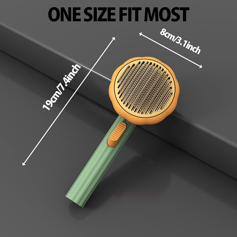 Pet Self Cleaning Slicker Brush Grooming Loose Hair Dematting Tool