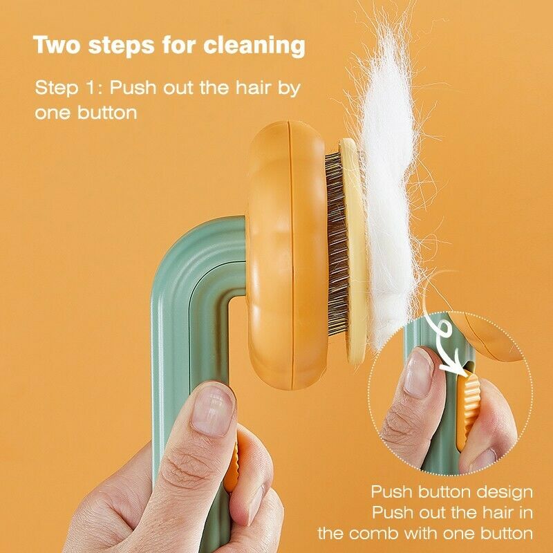 Pet Self Cleaning Slicker Brush Grooming Loose Hair Dematting Tool