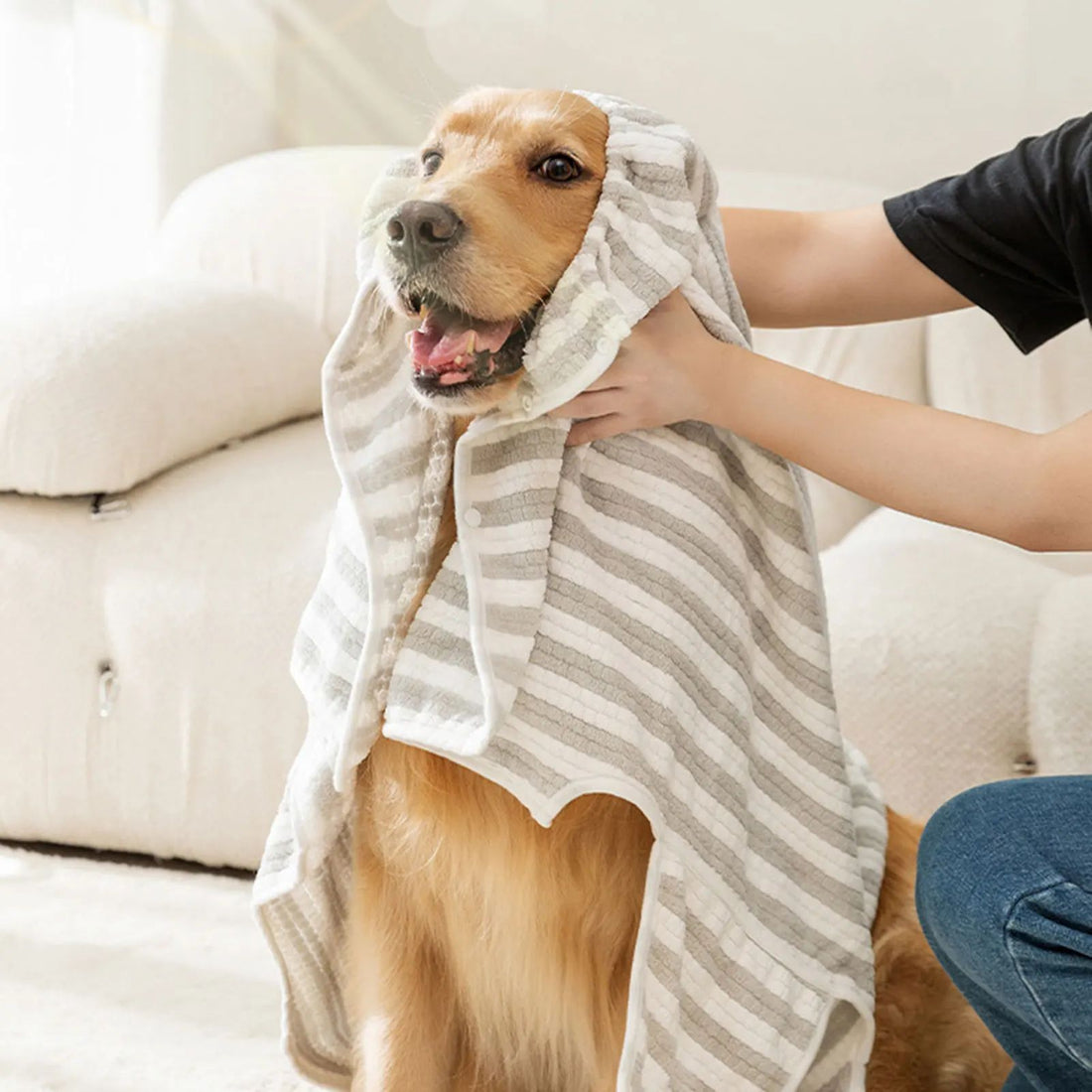 Ultra Absorbent Pet Bath Towel Quick Drying Thick Bathrobe