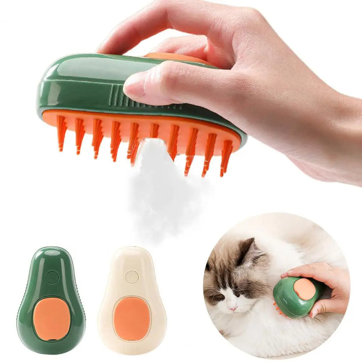 Electric Pet Steam Brush Self Cleaning Massage Grooming Comb