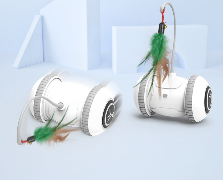Pet Interactive Feather Toy With Interchangeable Heads