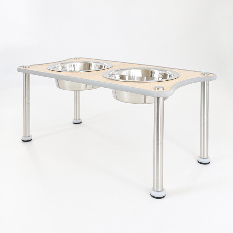 Adjustable Height Pet Food Bowl Stand Rack