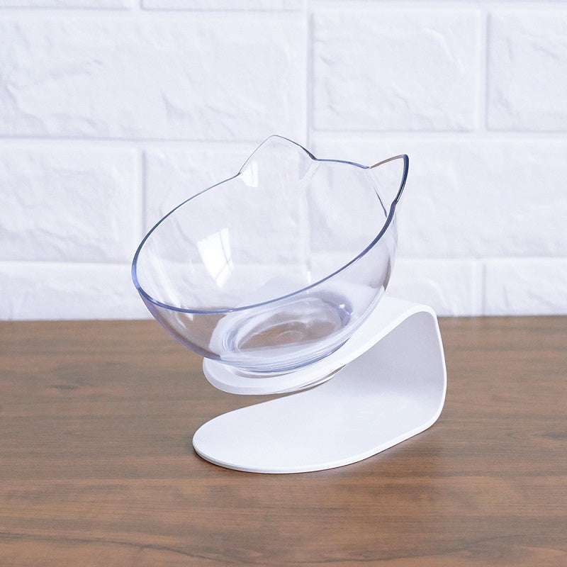 Non-Slip Double Pet Bowl Raised Stand Transparent Feeder