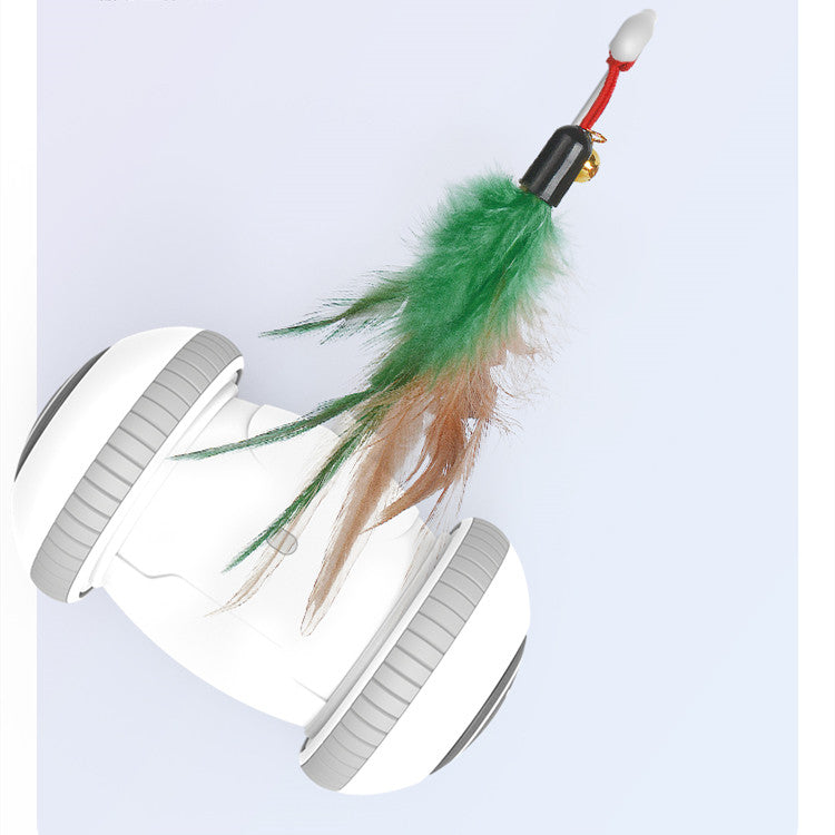 Pet Interactive Feather Toy With Interchangeable Heads