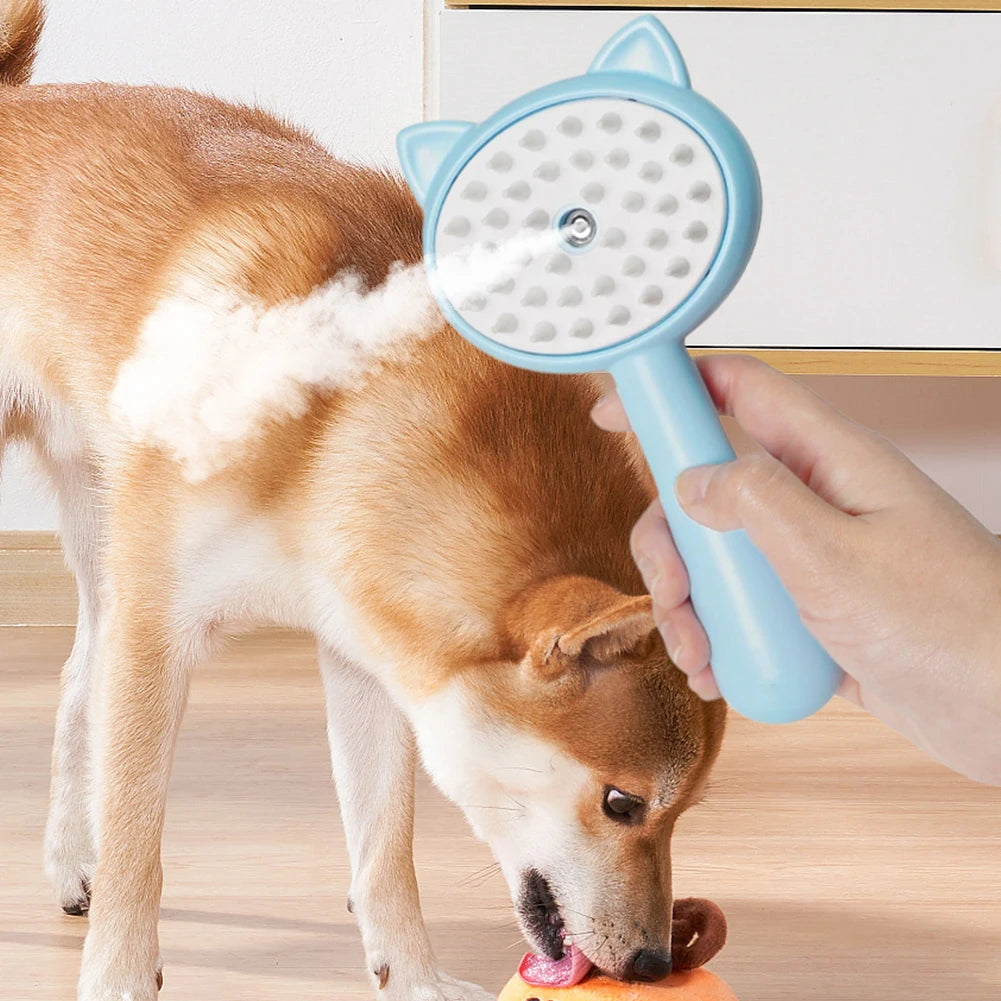 Rechargeable Pet Mist Grooming Brush Self Cleaning Slicker Tool