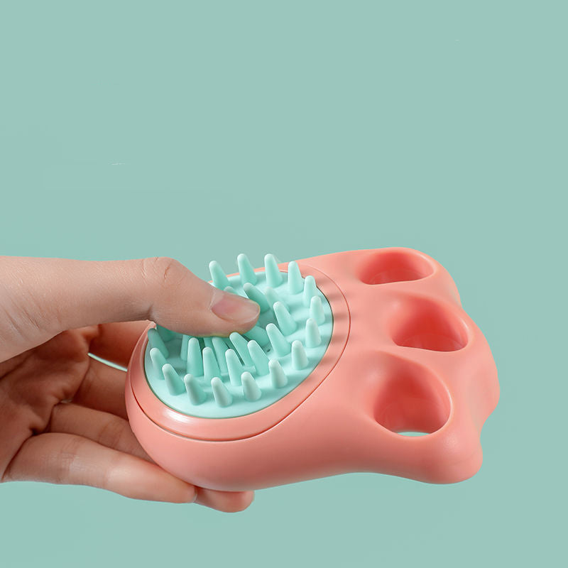 Pet Bath Brush Massage Comb Silicone Grooming Tool