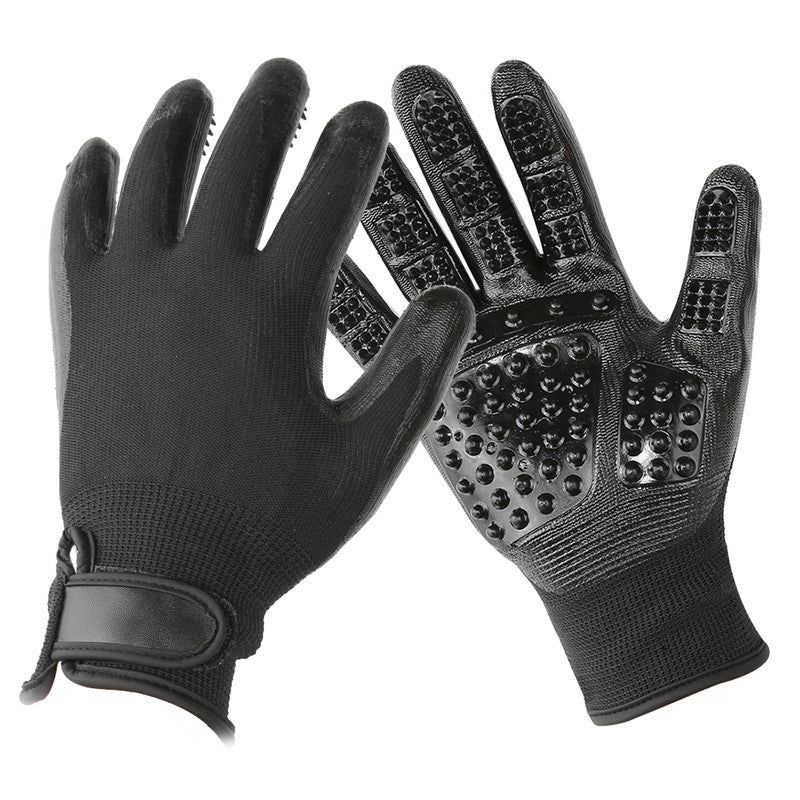 Pet Grooming Glove Rubber Shedding Hair Removal Massage Tool
