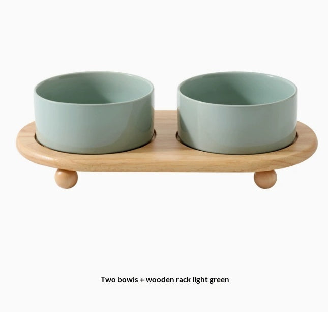 Ceramic Pet Food Bowl Set Feeding Supplies