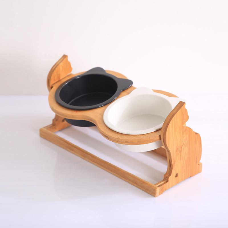 Pet Food Bowl Adjustable Height Anti-Tumble Feeding Stand