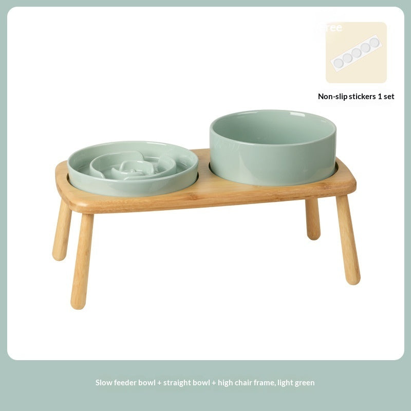 Ceramic Slow Feeding Pet Bowl Anti-Choking Tip-Proof Design