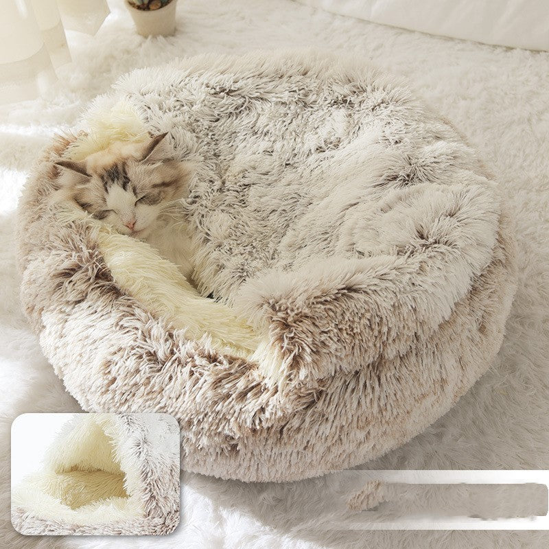 Soft Warm Velvet Pet Cave Nest Bed
