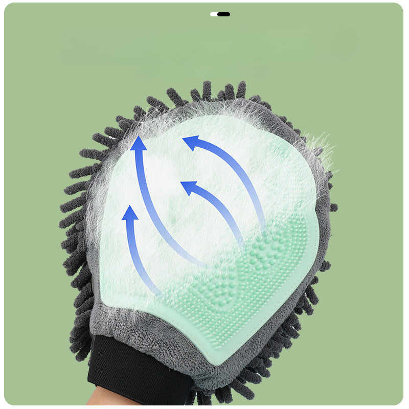 2 In 1 Pet Grooming Glove Bathing Brush Massage Tool
