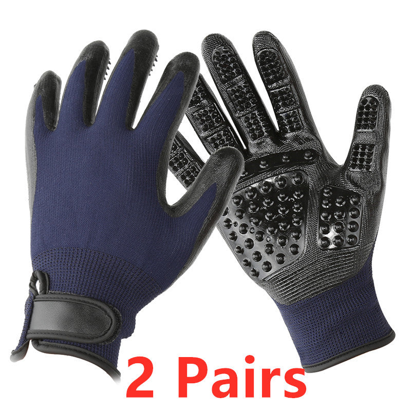 Pet Grooming Glove Rubber Shedding Hair Removal Massage Tool
