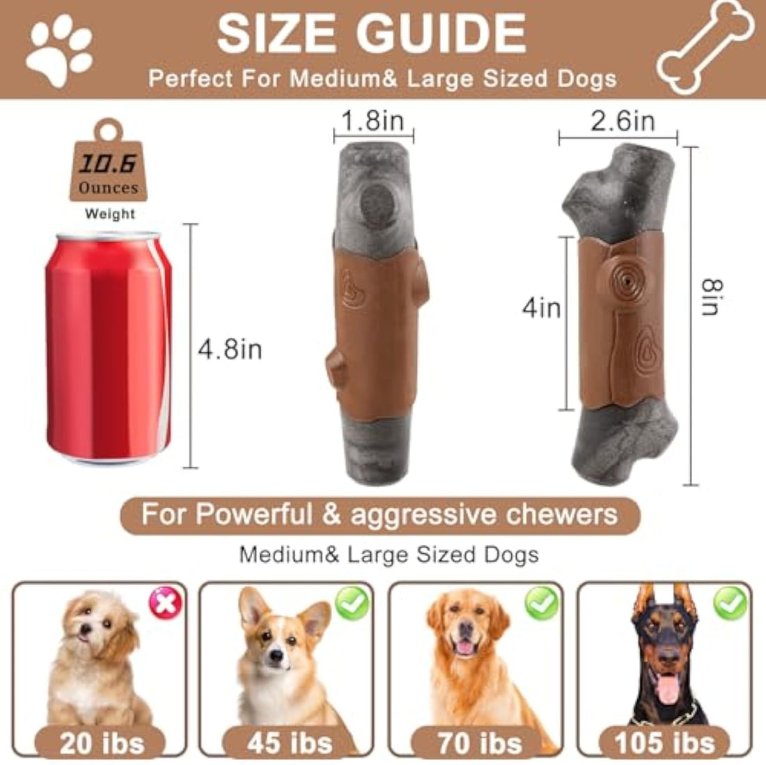 Pet Indestructible Bacon Flavored Durable Chew Toy For Aggressive Chewers
