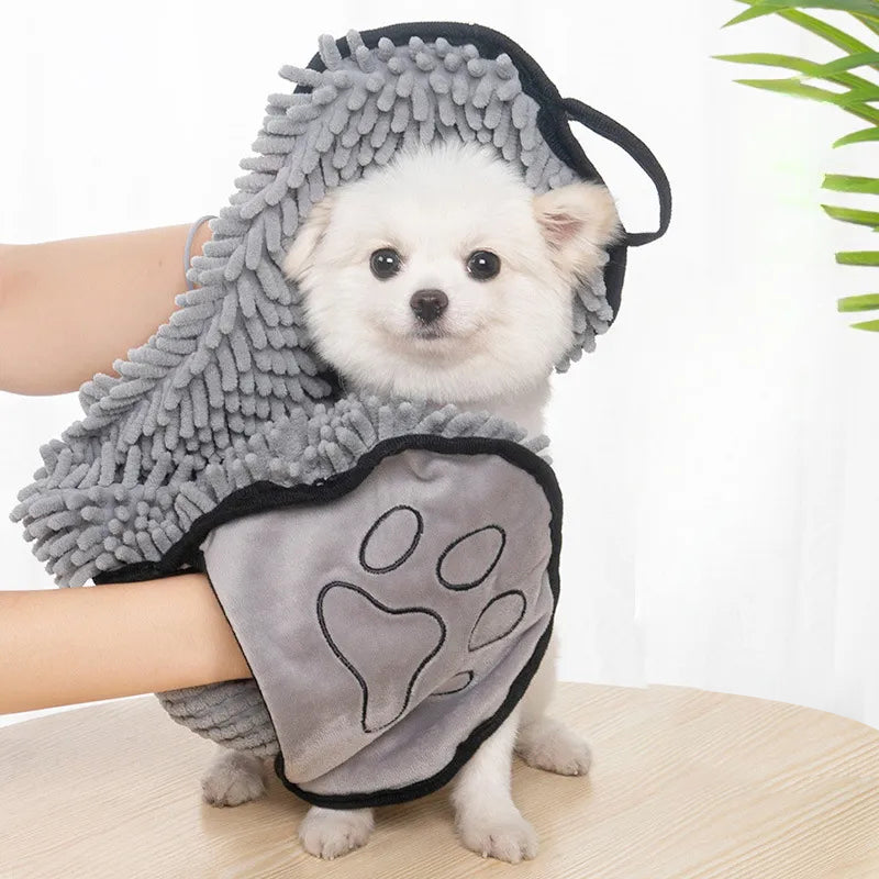 Absorbent Pet Bath Towel Microfiber Quick Drying Hand Pocket Super Absorbent Pet Towel