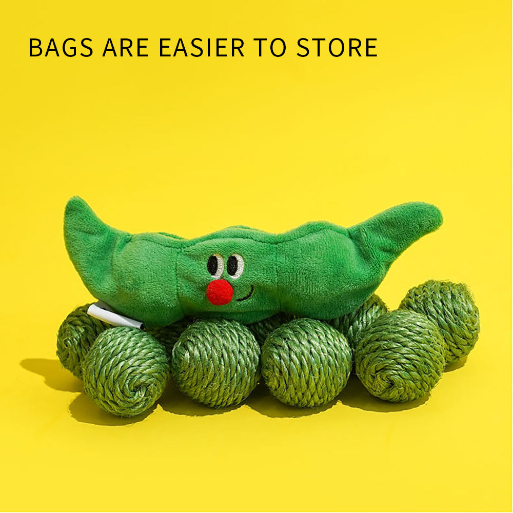 Pet Interactive Sisal Rope Chew Ball Toy Set With Sound