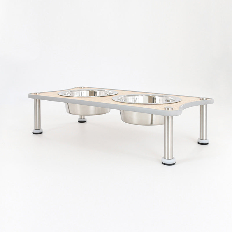 Adjustable Height Pet Food Bowl Stand Rack