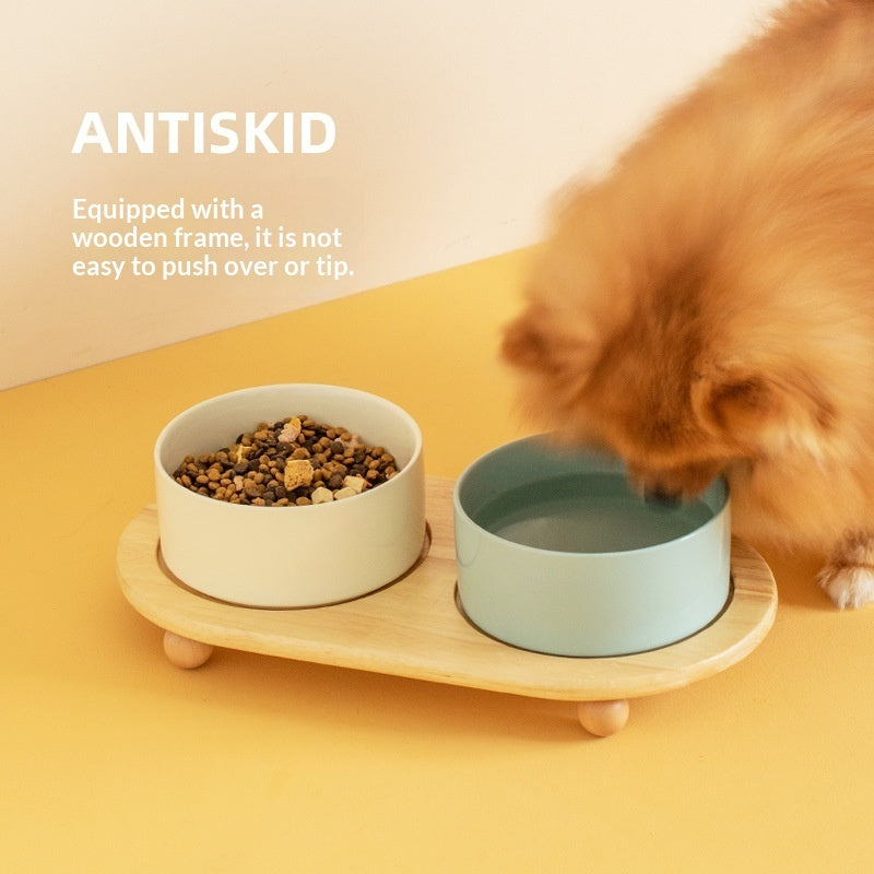 Ceramic Pet Food Bowl Set Feeding Supplies