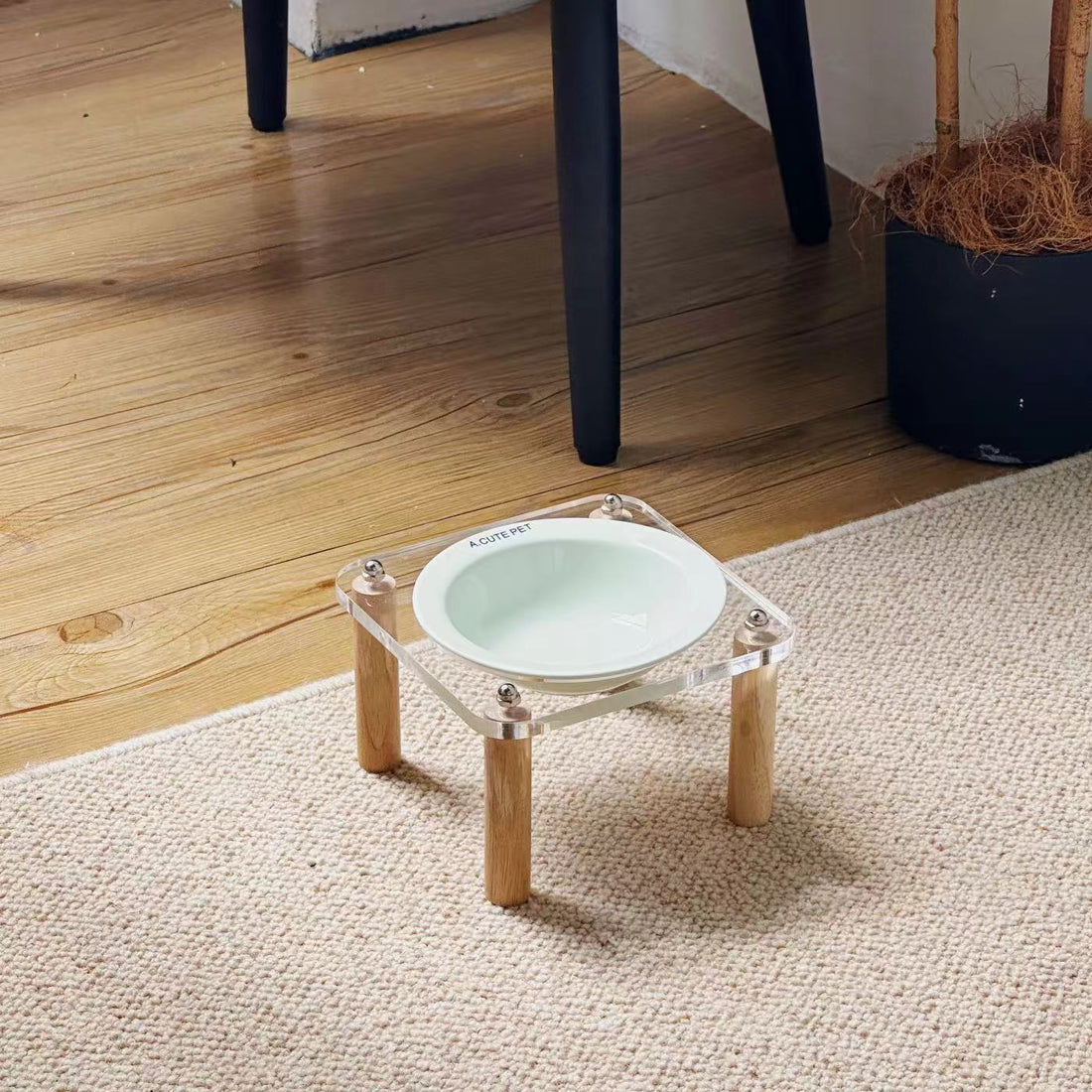 Anti-Tumble Elevated Pet Food And Water Bowl Double Holder Ceramic Stand